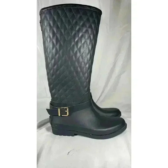 Guess Los Angeles Lulue Mid Calf Quilted Black Rain Boot Womens Size 7 - Picture 16 of 16